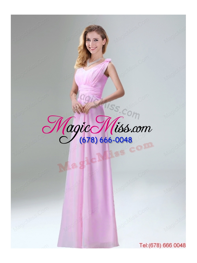 wholesale beautiful chiffon dama dress in light pink for 2015