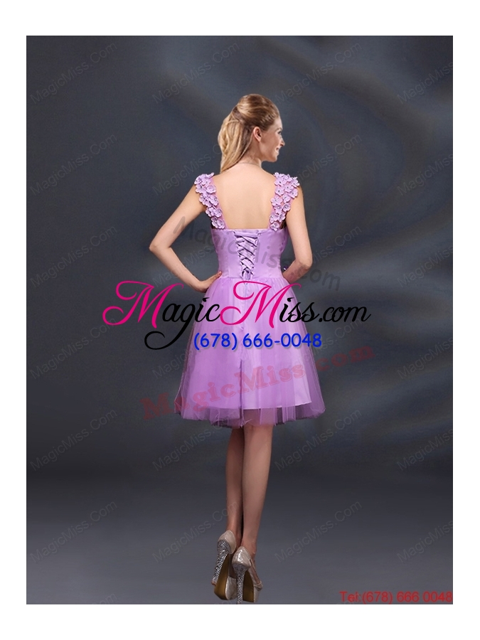 wholesale a line straps appliques dama dresses in lilac