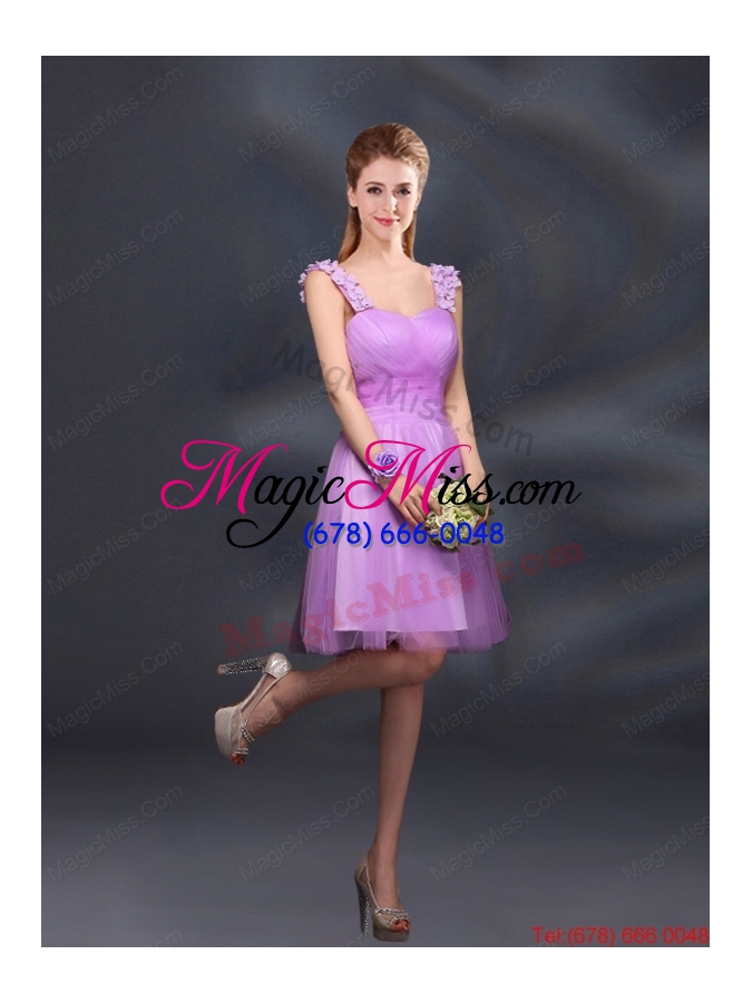 wholesale a line straps appliques dama dresses in lilac