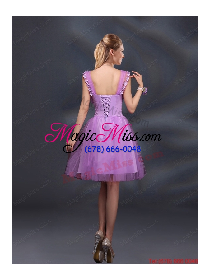 wholesale elegant a line straps lilac dama dresses with appliques