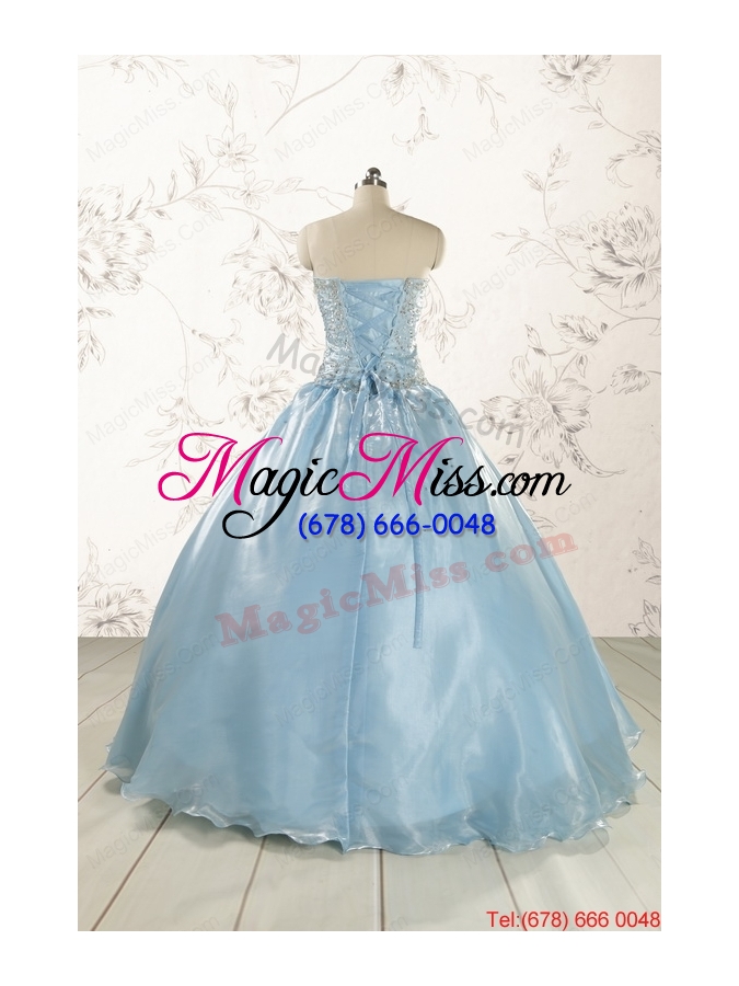 wholesale new style 2015 strapless sweet 15 dresses with beading