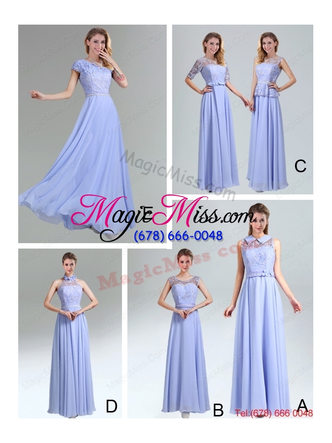 wholesale lavender belt and lace empire 2015 dama dress with bateau