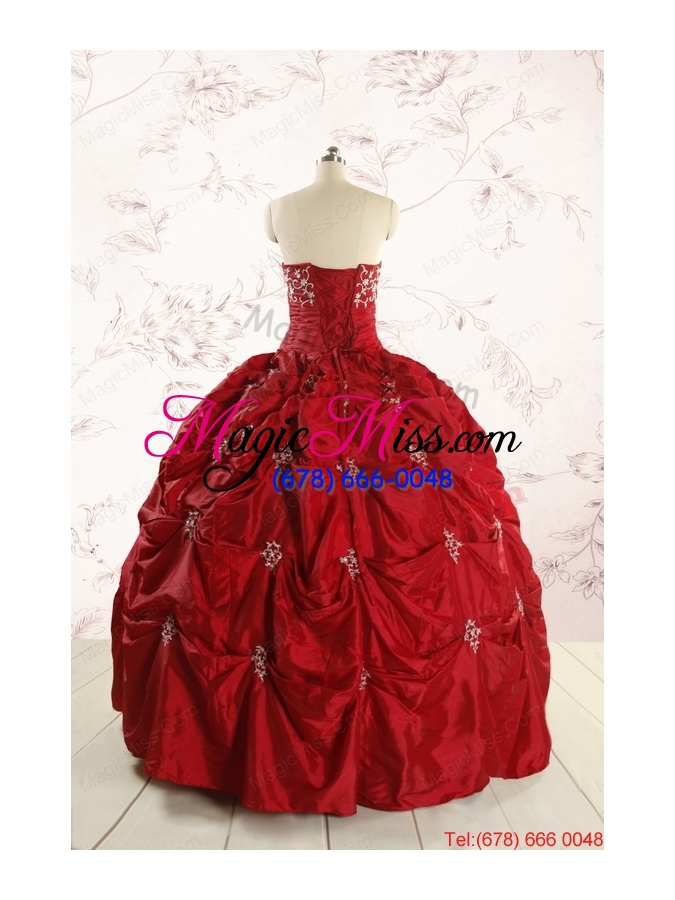 wholesale 2015 beautiful sweetheart appliques quinceanera dresses