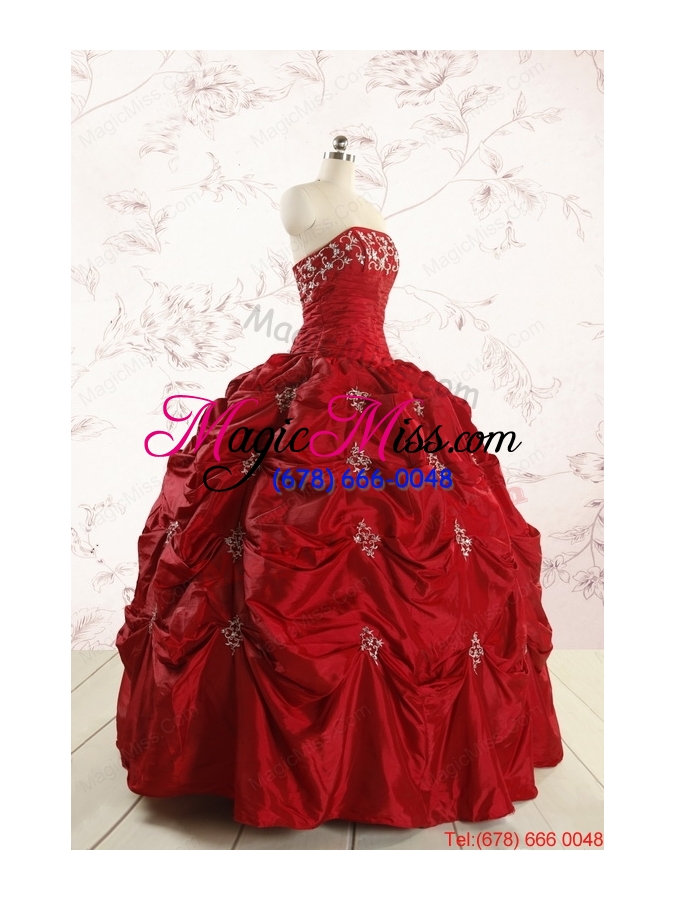 wholesale 2015 beautiful sweetheart appliques quinceanera dresses