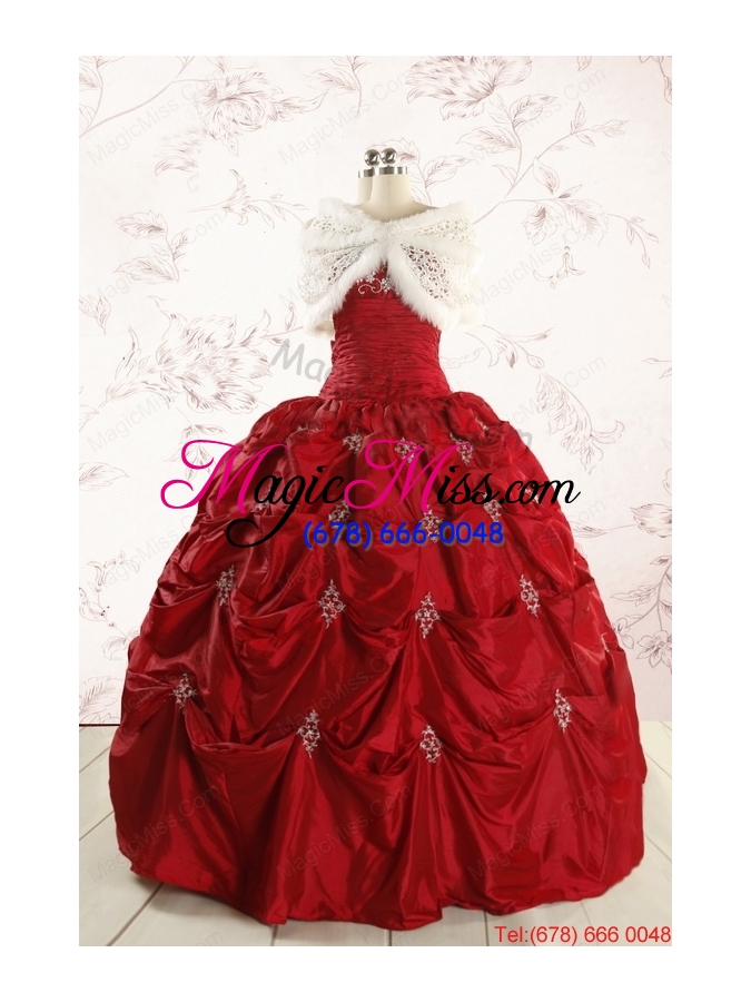 wholesale 2015 beautiful sweetheart appliques quinceanera dresses