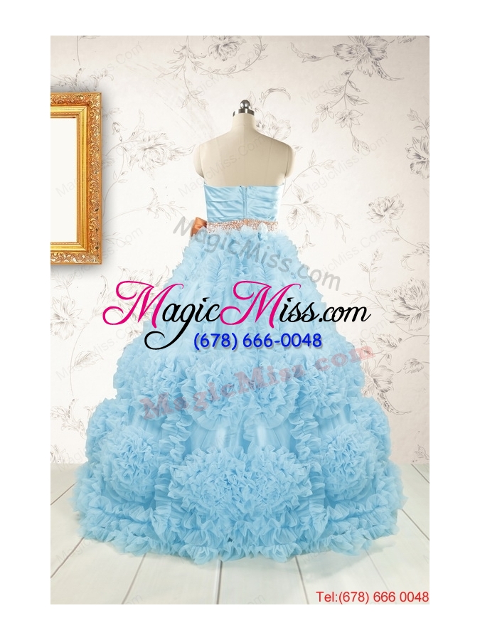 wholesale unique beading aqua blue quinceanera dresses for 2015