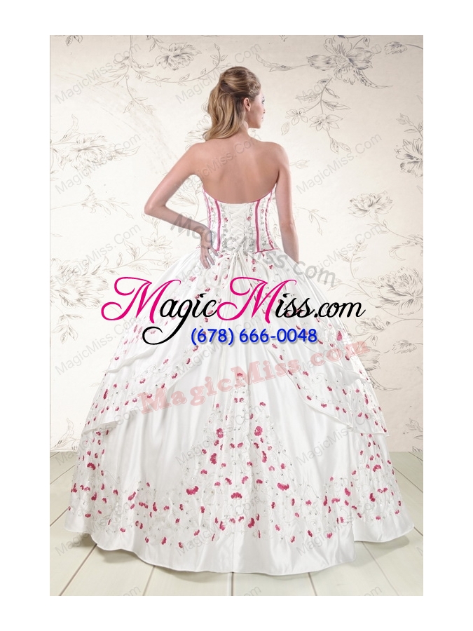 wholesale 2015 cheap strapless quinceanera dresses with appliques