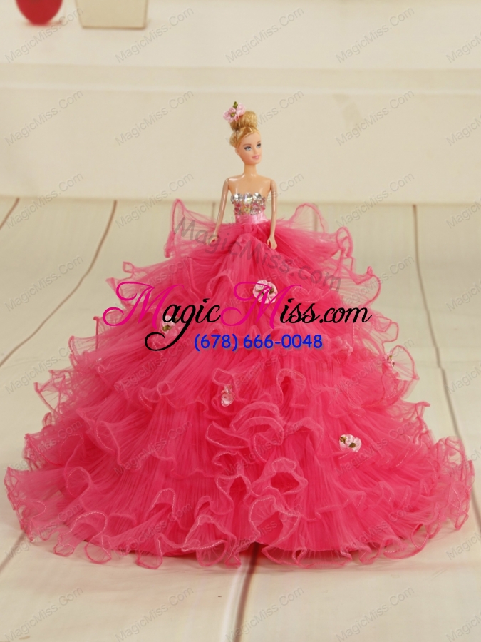 wholesale new style beading hot pink sweet 15 dress with leopard