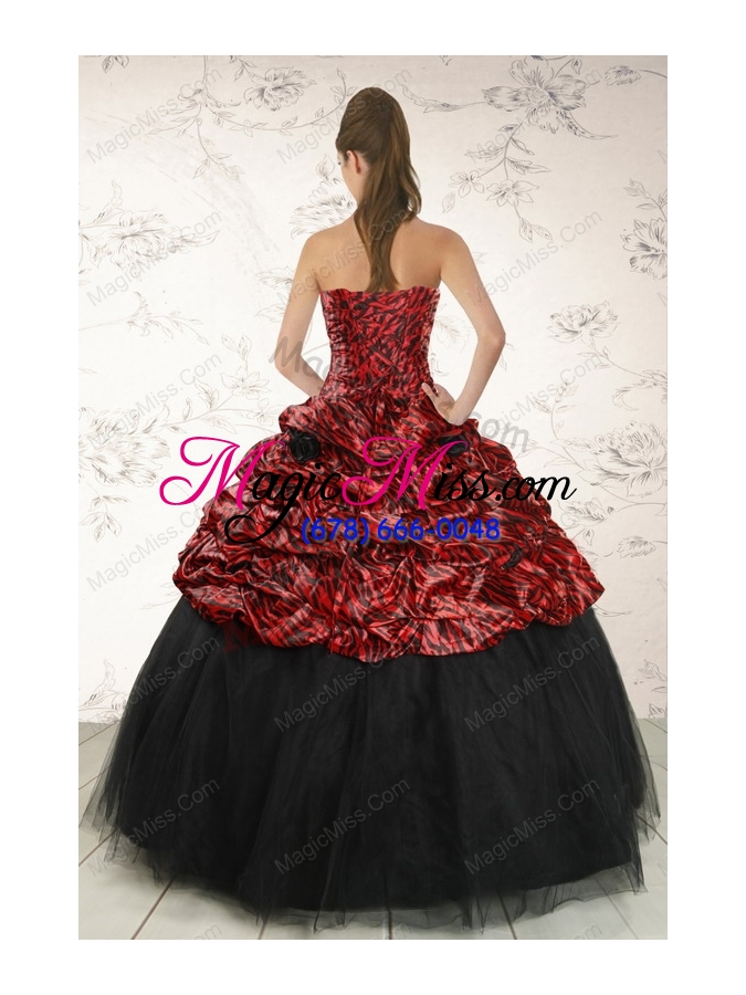 wholesale 2015 exclusive ball gown leopard quinceanera dresses in multi-color
