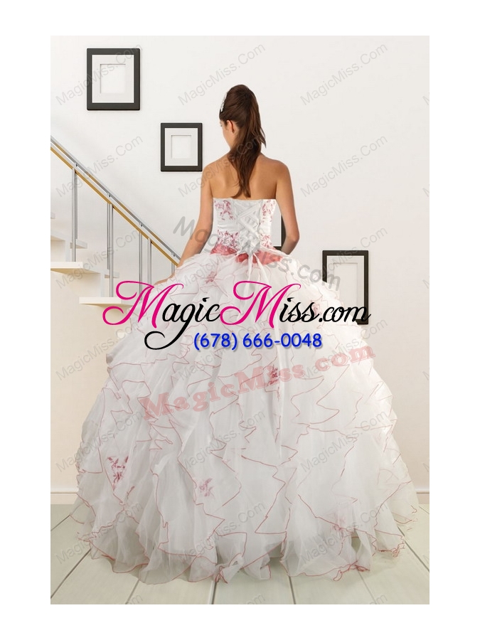 wholesale sweetheart 2015 elegant quinceanera dresses with appliques and belt