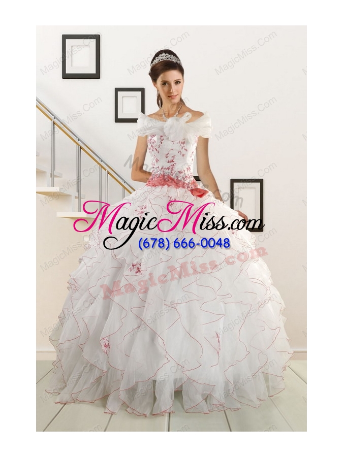 wholesale sweetheart 2015 elegant quinceanera dresses with appliques and belt