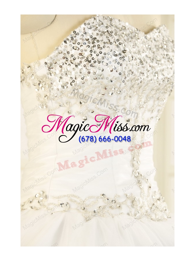 wholesale 2015 sweetheart white elegant quinceanera dresses with beading