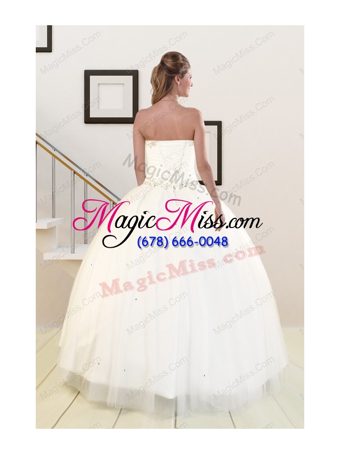wholesale 2015 sweetheart white elegant quinceanera dresses with beading