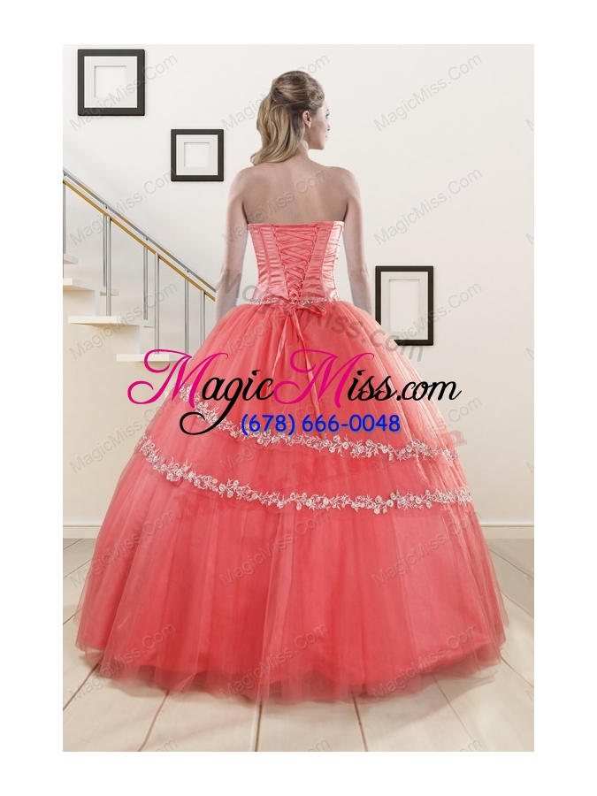 wholesale unique beaded watermelon quinceanera dresses for 2015