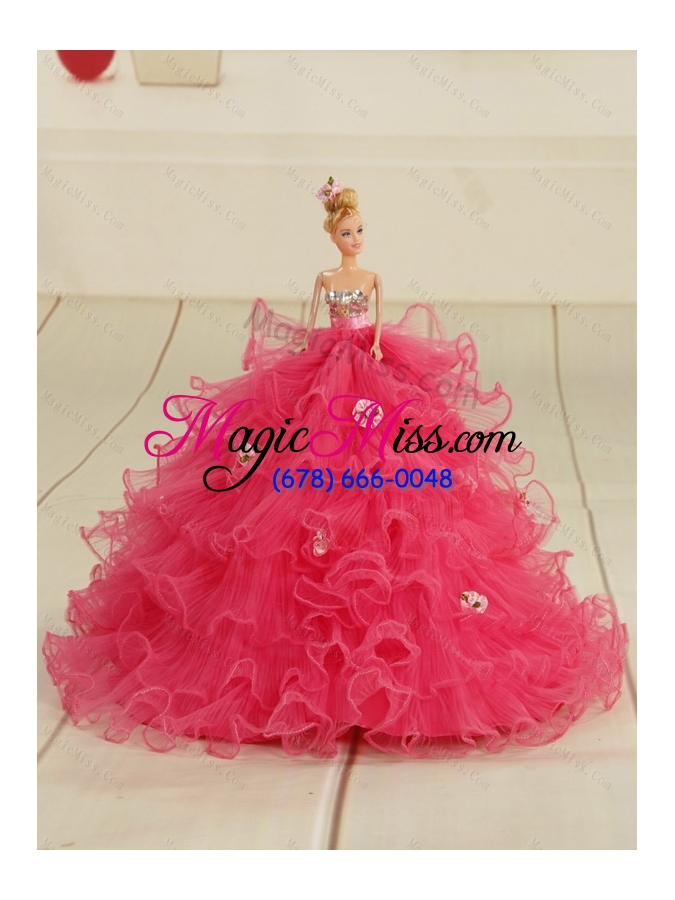 wholesale 2015 most popular beading and ruffles little girl pageant dress in pink