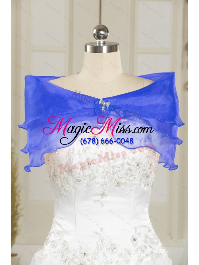 wholesale 2015 detachable beading and ruffles unique quinceanera dresses in royal blue and teal