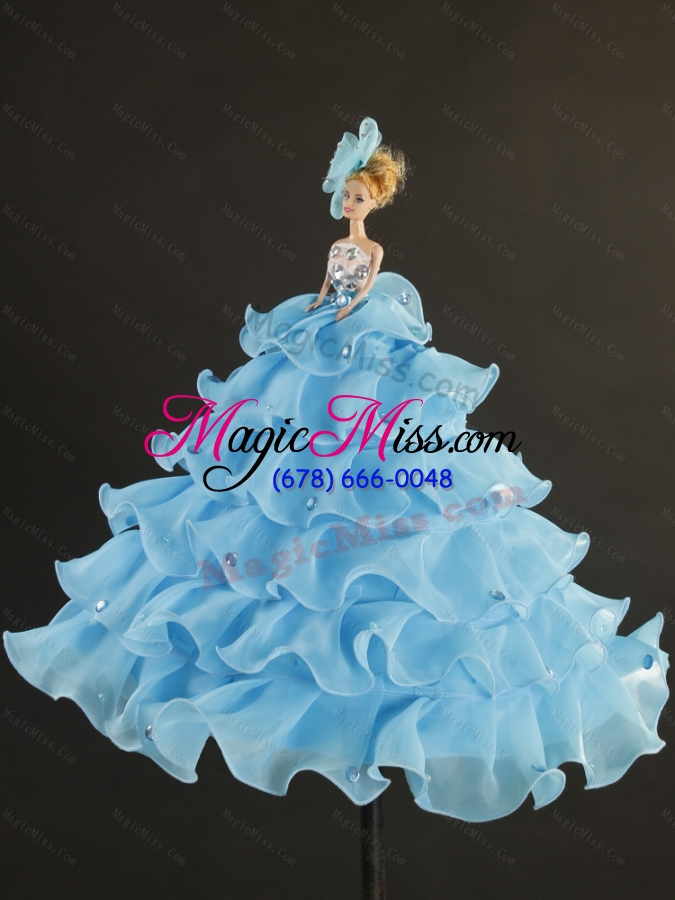 wholesale 2015 detachable beading and ruffles unique quinceanera dresses in royal blue and teal