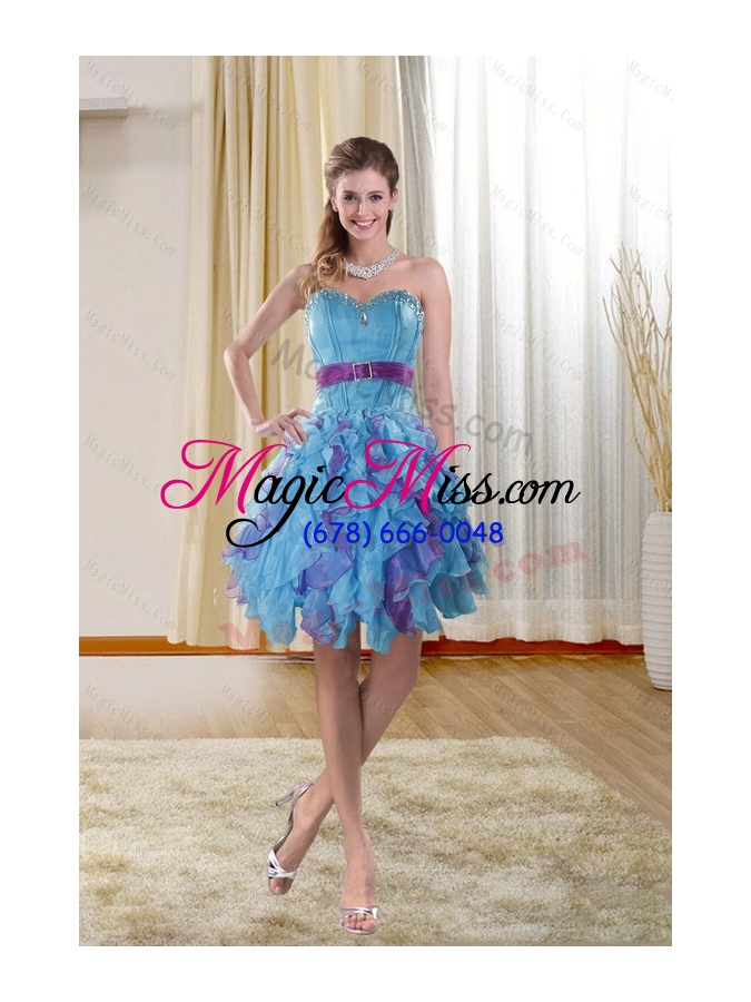 wholesale high low sweetheart prom gown with ruffles and beading