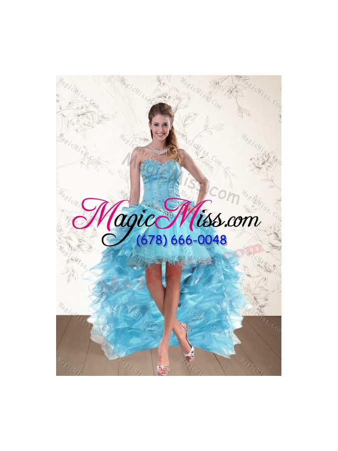 wholesale most popular and detachable sweetheart multi color quinceanera dress with ruffles and beading