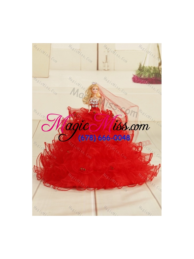 wholesale pretty multi color sweetheart quince dresses with beading and ruffles