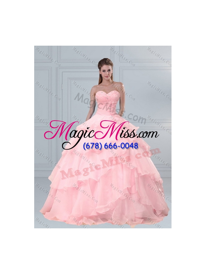 wholesale unique sweetheart beading 2015 quinceanera dresses with ruffled layers