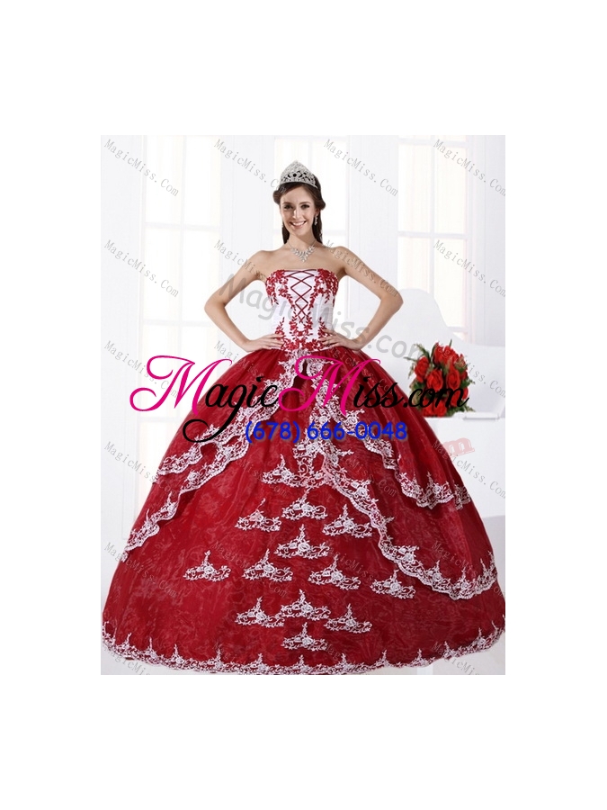 wholesale multi color strapless sweet fifteen dresses with embroidery for 2015