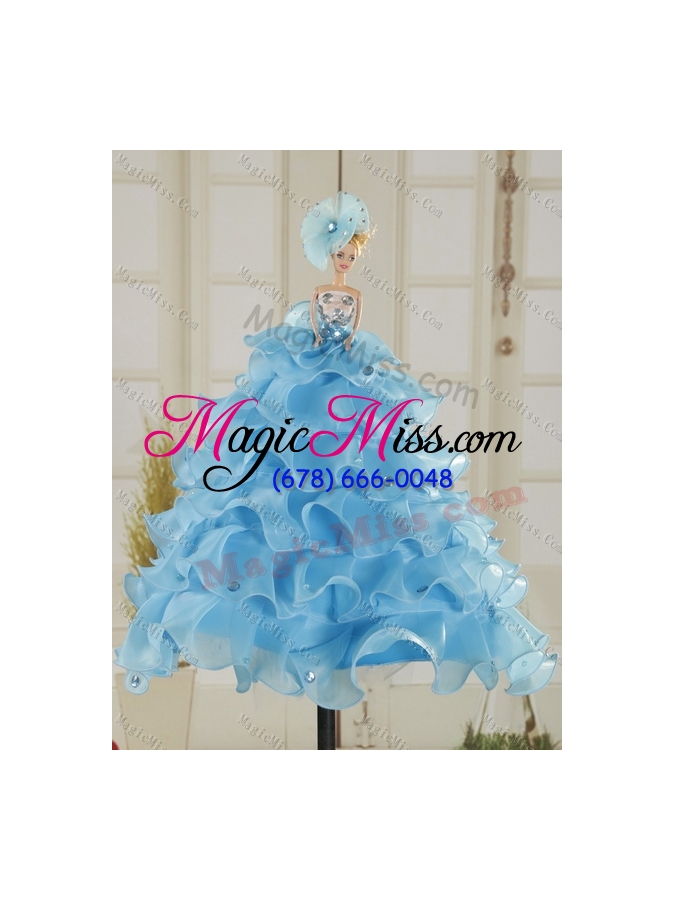 wholesale 2015 pretty and detachable multi color quince dresses with ruffles and beading