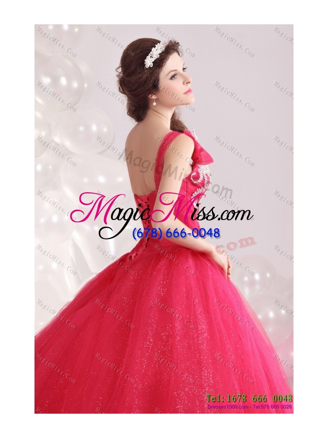 wholesale unique one shoulder dresses for a quinceanera with beading for 2015