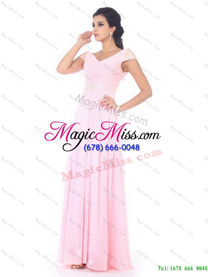 wholesale 2015 perfect off the shoulder beading prom dress in baby pink