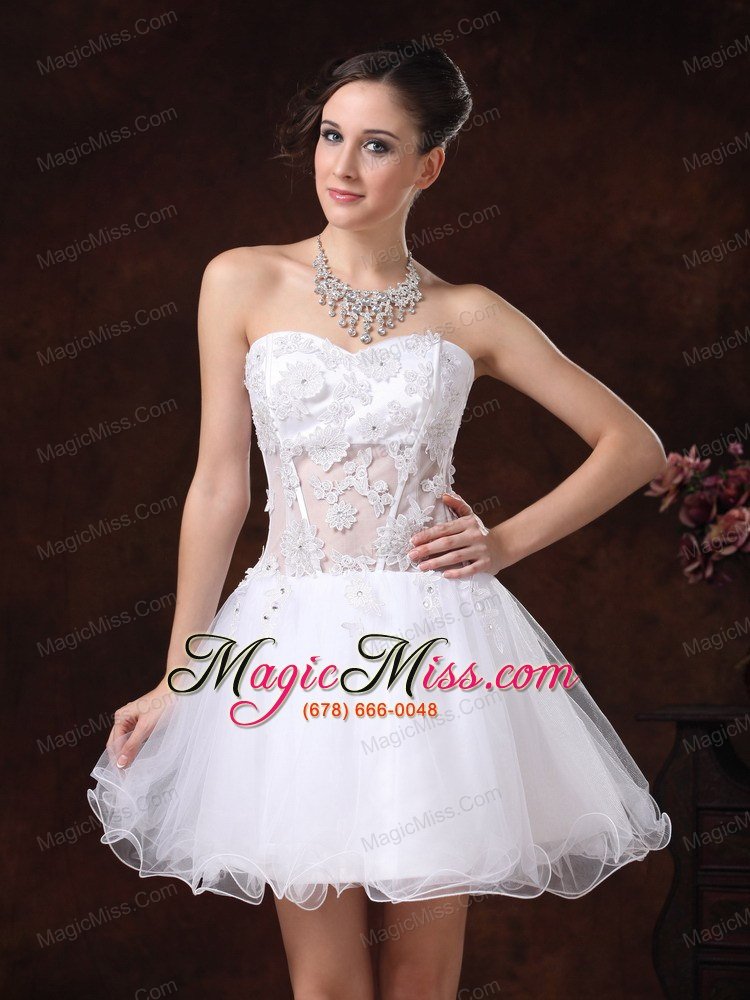 wholesale appliques sweetheart mini-length for white cocktail / homecoming dress