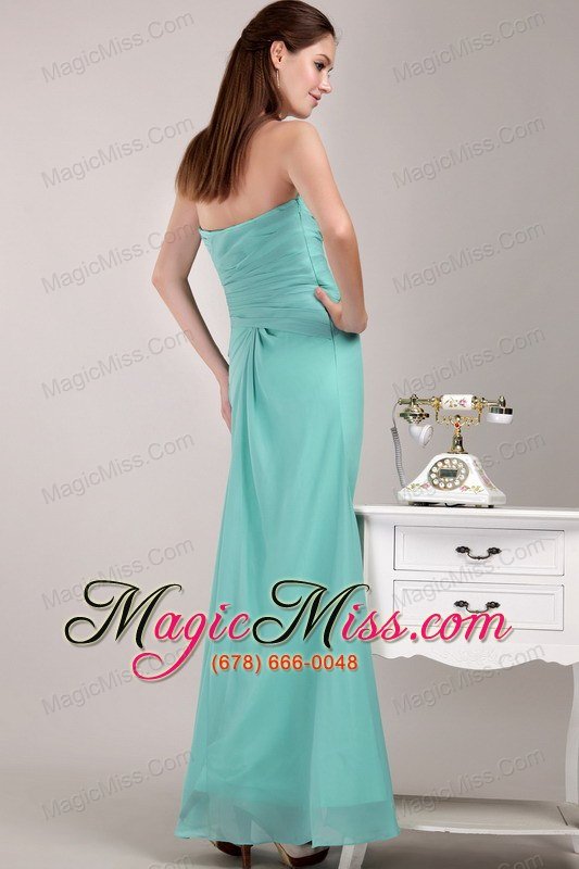 wholesale turquoise empire sweetheart floor-length chiffon beading prom dress