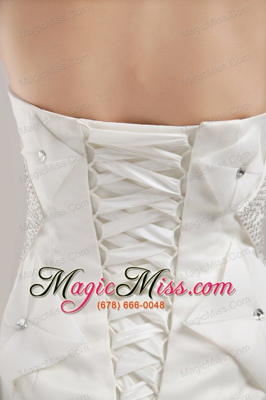 wholesale white sheath / column asymmetrical mini-length satin beading prom dress
