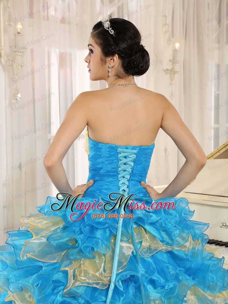 wholesale stylish multi-color 2013 quinceanera dress ruffles with appliques sweetheart in neuqu??n