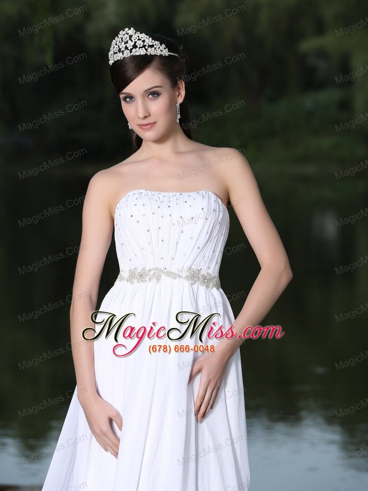 wholesale clearence for wedding dress with strapless sweep chiffon in florida