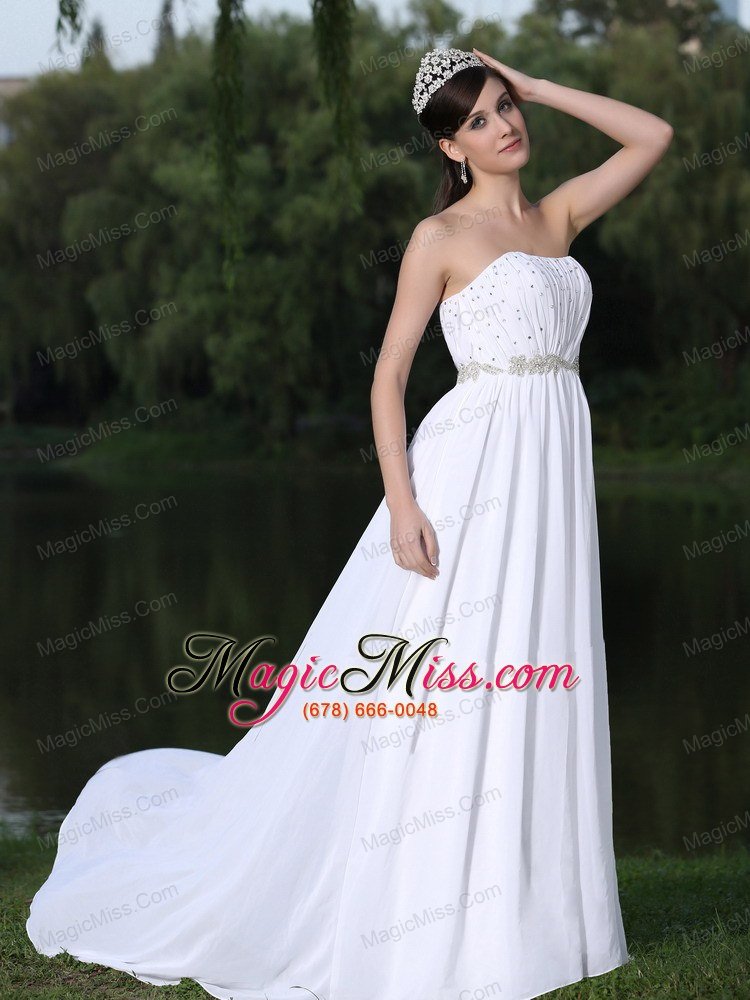 wholesale clearence for wedding dress with strapless sweep chiffon in florida