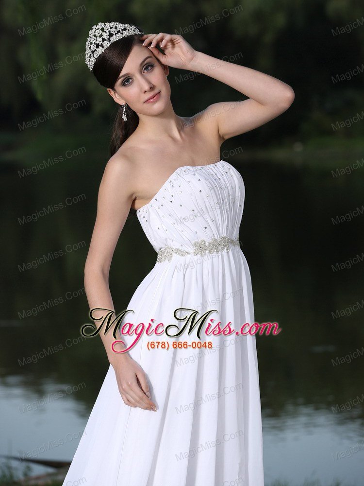 wholesale clearence for wedding dress with strapless sweep chiffon in florida