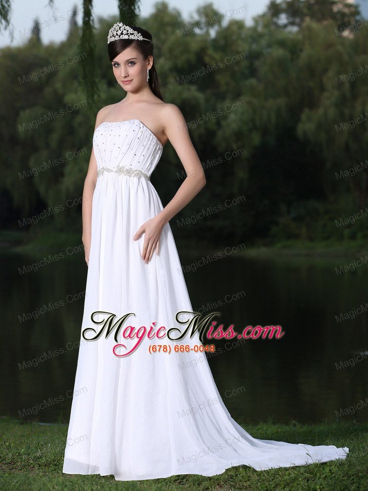 wholesale clearence for wedding dress with strapless sweep chiffon in florida