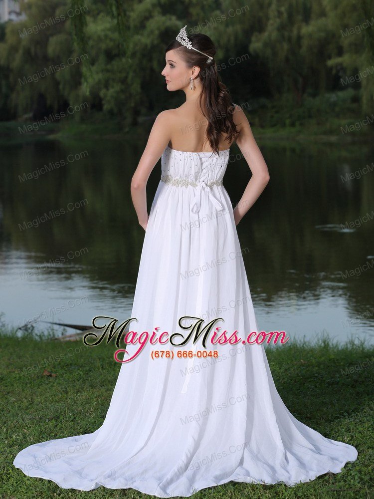 wholesale clearence for wedding dress with strapless sweep chiffon in florida