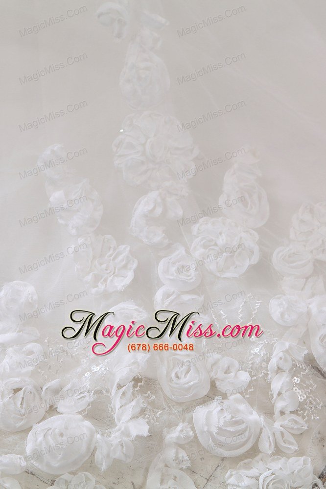 wholesale unique princess one shoulder court train tulle beading and appliques wedding dress