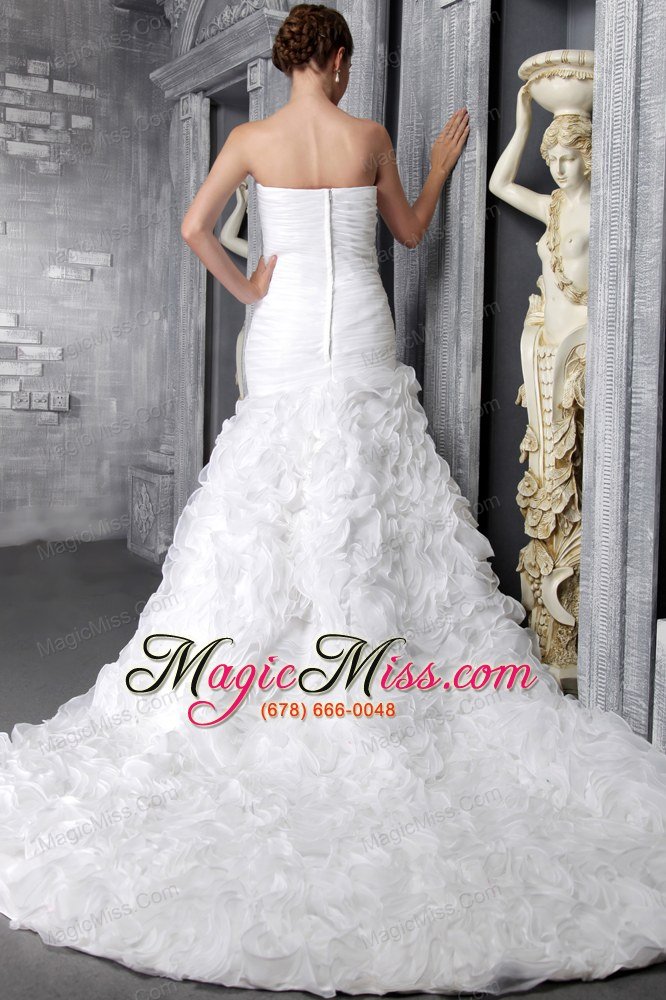 wholesale romantic a-line / princess sweetheart chapel train organza pleats wedding dress