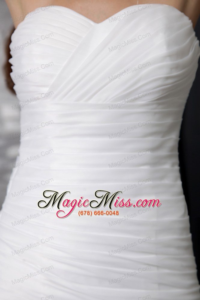 wholesale romantic a-line / princess sweetheart chapel train organza pleats wedding dress