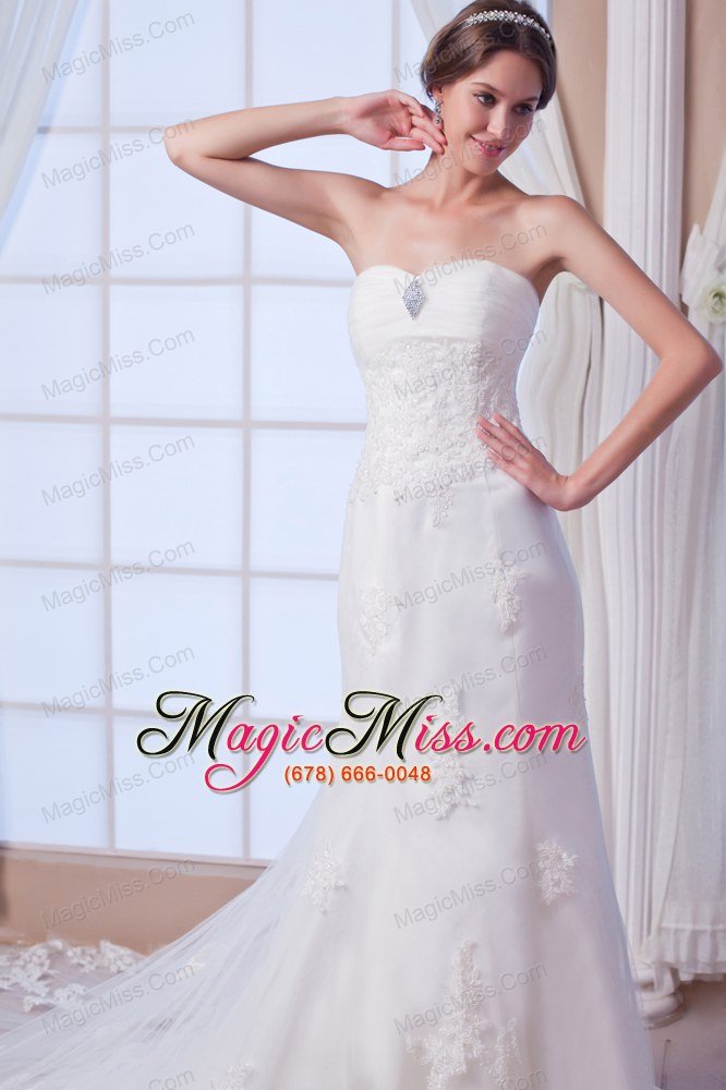 wholesale brand new mermaid strapless court train lace beading wedding dress