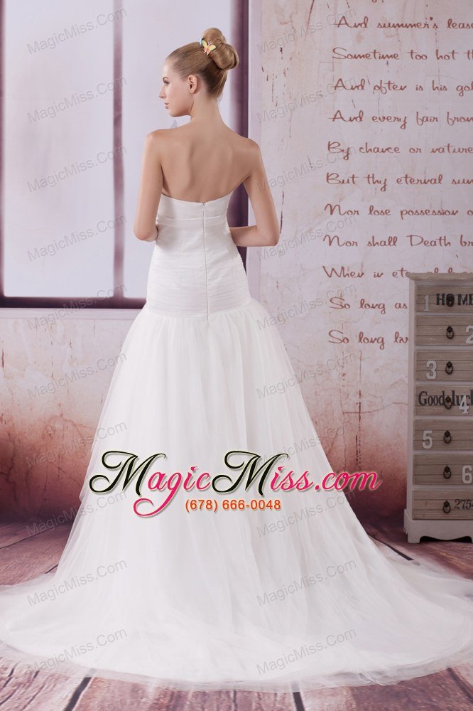 wholesale ruffled layers mermaid sweetheart court train wedding dress