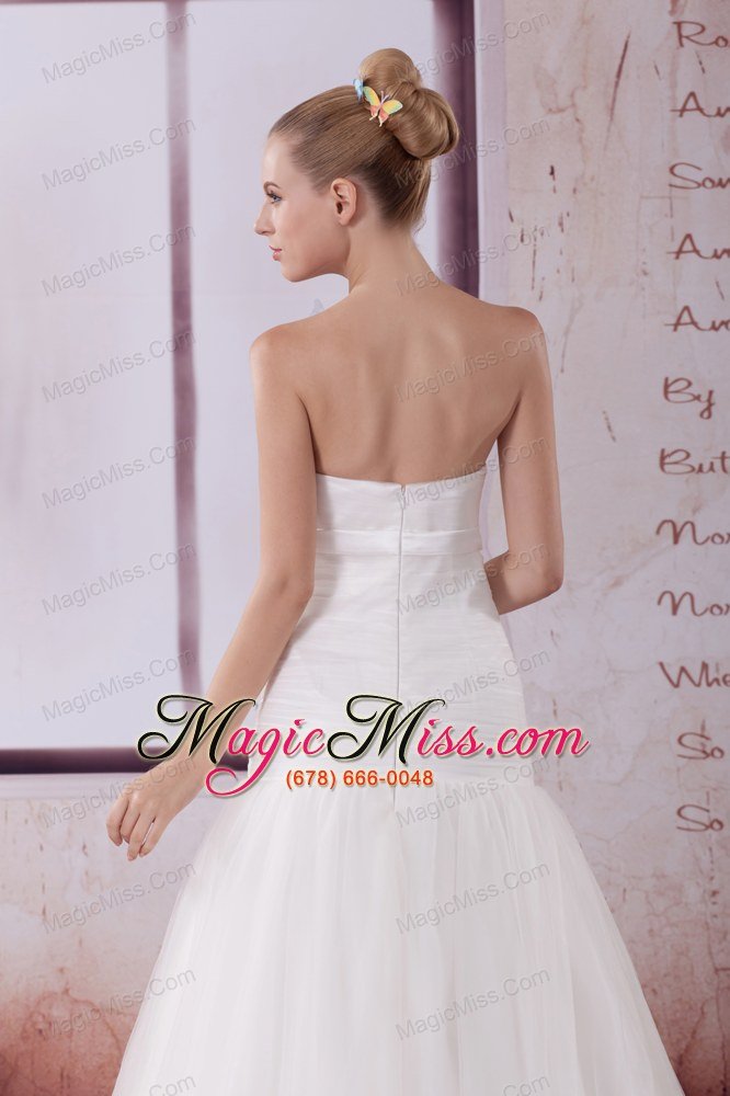 wholesale ruffled layers mermaid sweetheart court train wedding dress