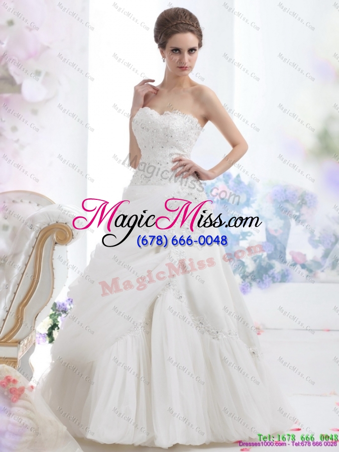 wholesale strapless ruffles and beading white wedding dress  for 2015