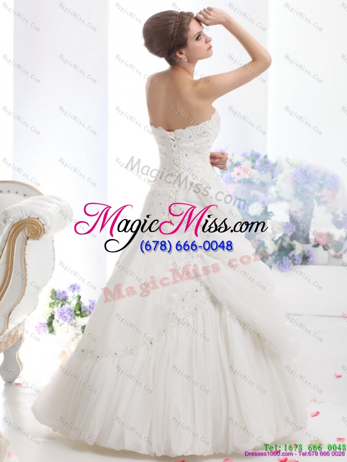 wholesale strapless ruffles and beading white wedding dress  for 2015