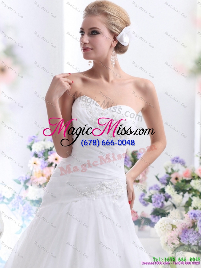 wholesale sophisticated 2015 sweetheart wedding dress with ruching and beading