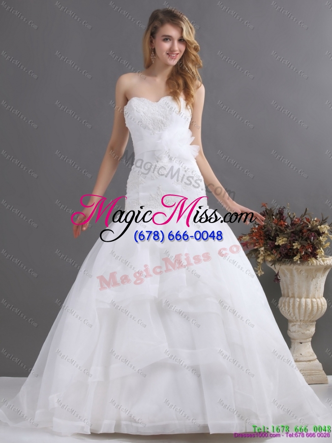 wholesale 2015 sophisticated sweetheart wedding dress with brush train