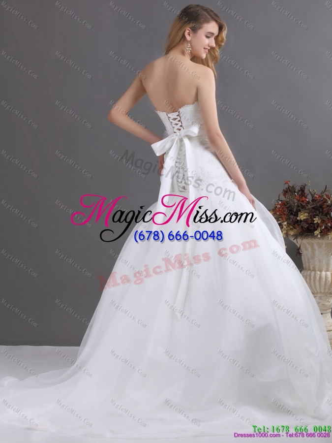 wholesale 2015 sophisticated sweetheart wedding dress with brush train