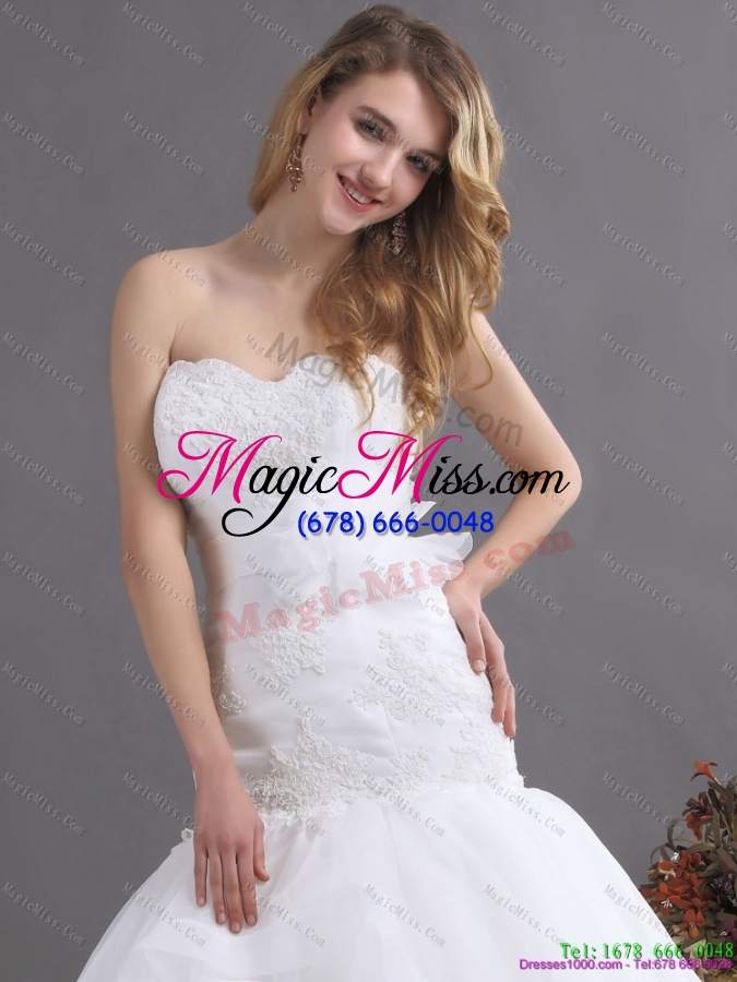 wholesale 2015 sophisticated sweetheart wedding dress with brush train